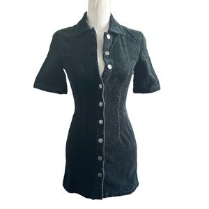 & Other Stories Green Corduroy Button Up Dress | Mini Dress